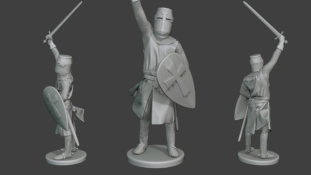 knight templar victory t1 3D Baskı Modeli .c4d .max .obj .3ds .fbx .stl .blend 