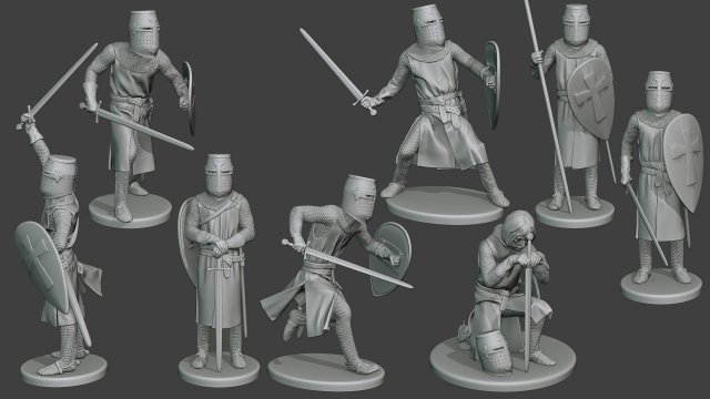 knight templar t1 pack1 Modèles 3D en vedette .c4d .max .obj .3ds .fbx .stl .blend 