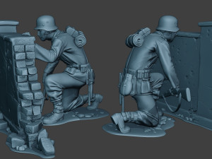 german soldier ww2 cover down g5 3D Print Model