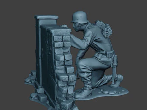 german soldier ww2 cover down g5 3D Print Model