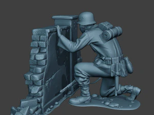 german soldier ww2 cover down g5 3D Print Model
