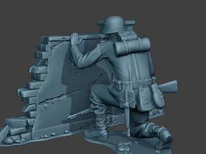 german soldier ww2 cover down g5 3D Print Model