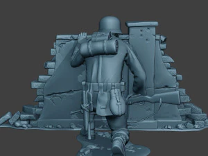 german soldier ww2 cover down g5 3D Print Model