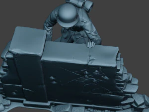 german soldier ww2 cover down g5 3D Print Model