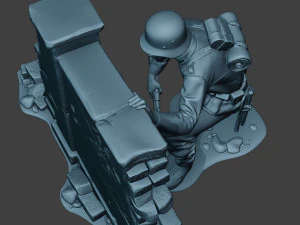 german soldier ww2 cover down g5 3D Print Model