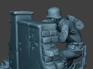 german soldier ww2 cover down g5 3D Print Model