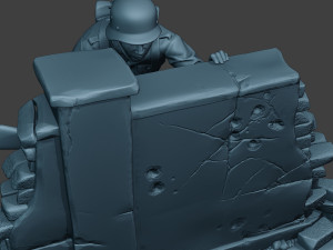 german soldier ww2 cover down g5 3D 打印模型