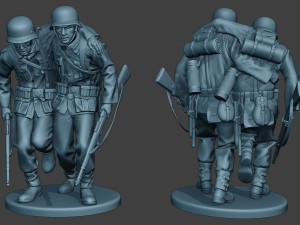 german soldier ww2 help wounded g5 3D Print Model