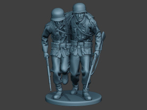 german soldier ww2 help wounded g5 3D-printmodel