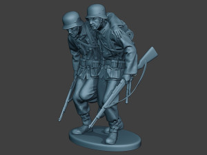 german soldier ww2 help wounded g5 3D-printmodel