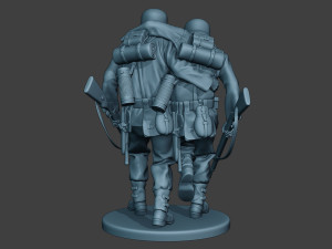 german soldier ww2 help wounded g5 3D-printmodel