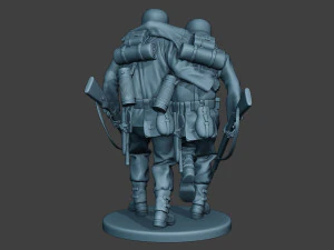 german soldier ww2 help wounded g5 3D Print Model