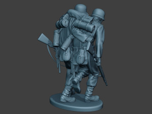 german soldier ww2 help wounded g5 3D-printmodel