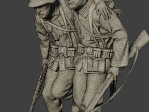 german soldier ww2 help wounded g5 3D Print Model