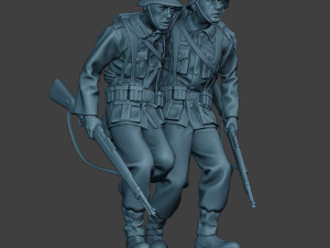 german soldier ww2 help wounded g5 3D-printmodel