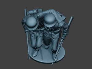 german soldier ww2 help wounded g5 3D-printmodel