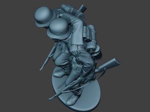 german soldier ww2 help wounded g5 3D-printmodel