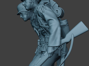german soldier ww2 help wounded g5 3D-printmodel