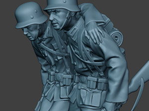 german soldier ww2 help wounded g5 3D-printmodel