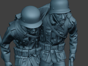 german soldier ww2 help wounded g5 3D-printmodel