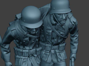 german soldier ww2 help wounded g5 3D Print Model