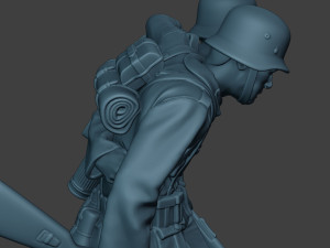 german soldier ww2 help wounded g5 3D-printmodel