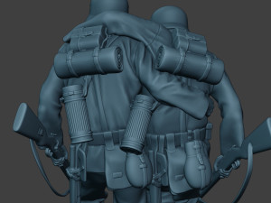 german soldier ww2 help wounded g5 3D-printmodel