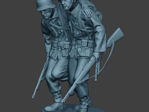 german soldier ww2 help wounded g5 3D Print Model