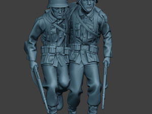 german soldier ww2 help wounded g5 3D-printmodel