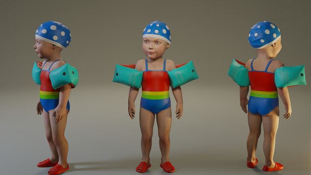 swwimmingpool child female acc0203001 Modelo 3D .c4d .max .obj .3ds .fbx .stl .blend 