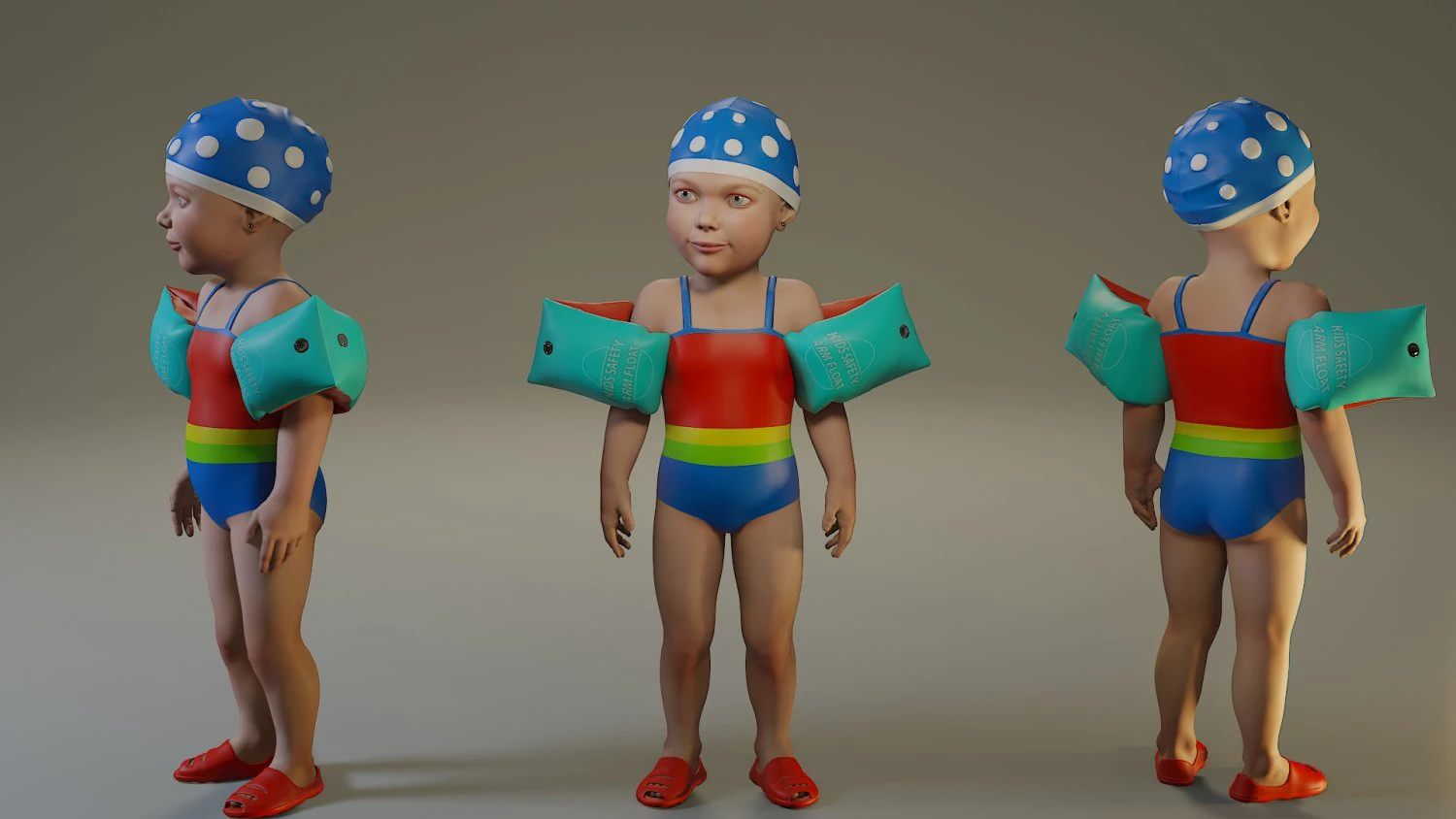 swwimmingpool child female acc0203001 3D Model .c4d .max .obj .3ds .fbx .stl .blend 