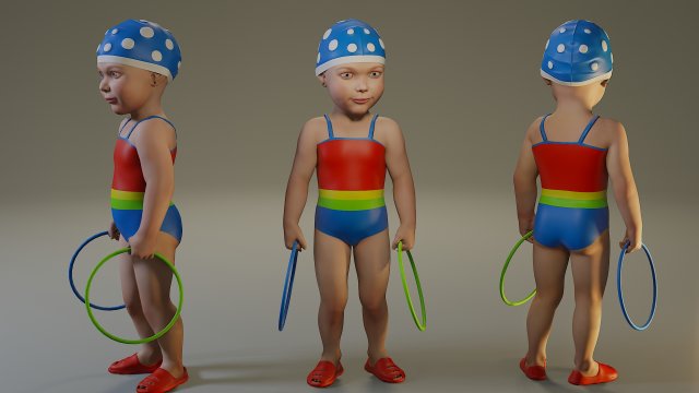 swwimmingpool child female acc0203003 Modello 3D .c4d .max .obj .3ds .fbx .stl .blend 