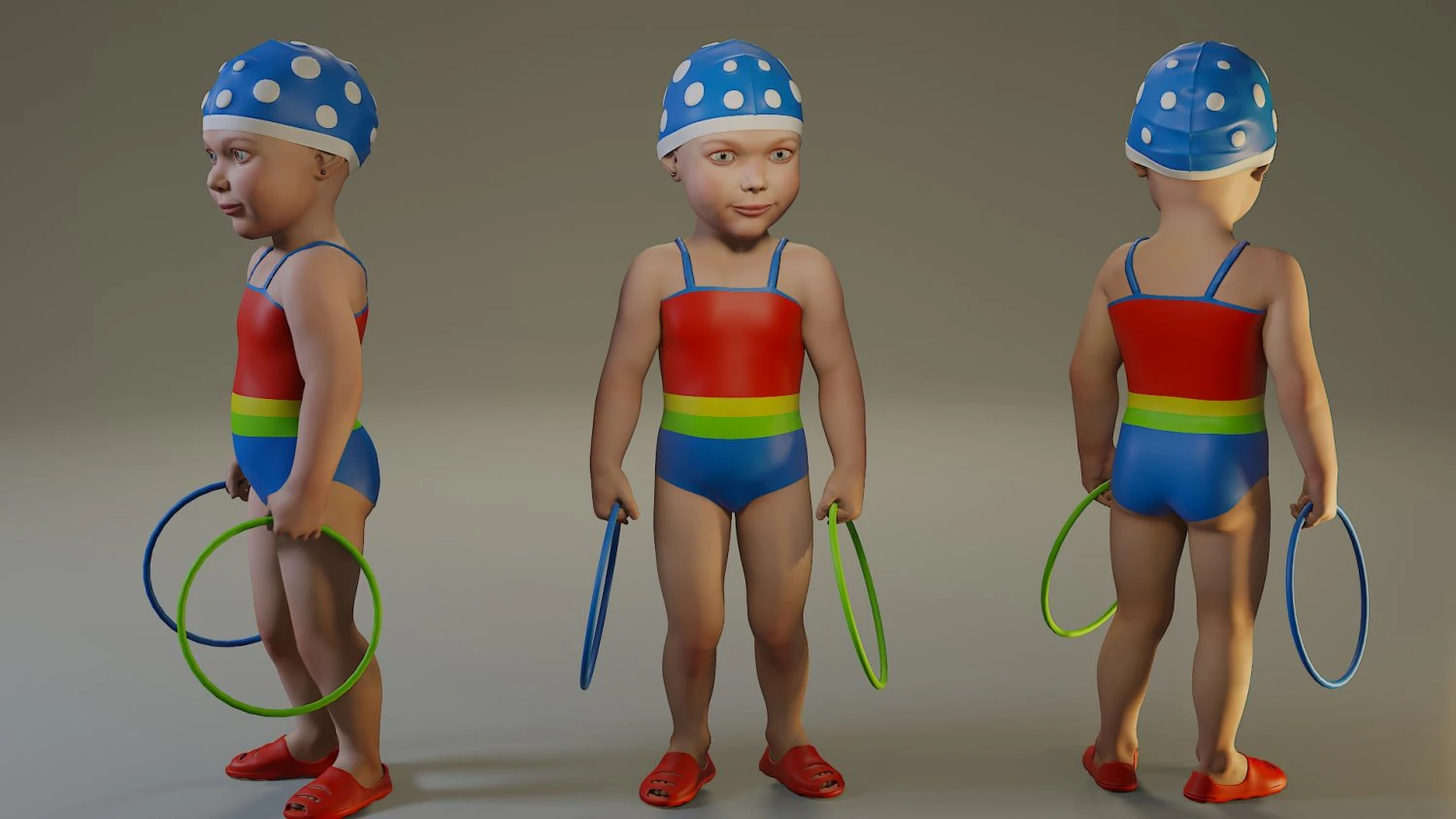 swwimmingpool child female acc0203003 3D Model .c4d .max .obj .3ds .fbx .stl .blend 