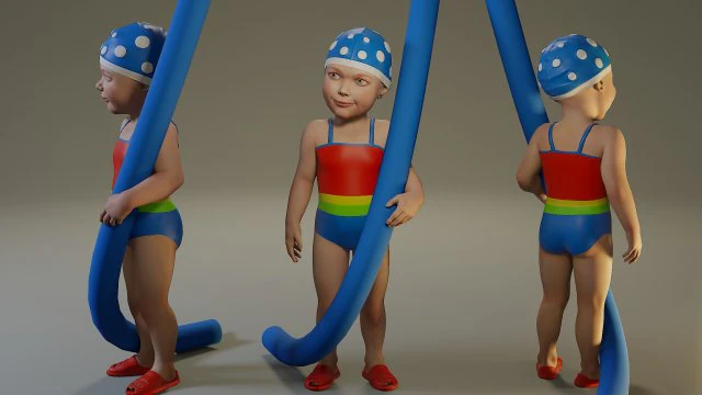 piscina infantil feminina acc0203009 Modelo 3D .c4d .max .obj .3ds .fbx .stl .blend 