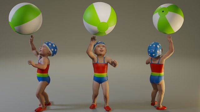 swwimmingpool child female acc0203004 3D Model .c4d .max .obj .3ds .fbx .stl .blend 
