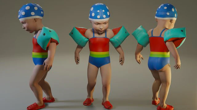 piscina ni&ntilde;o mujer acc0203005 Modelo 3D .c4d .max .obj .3ds .fbx .stl .blend 