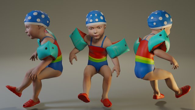 swwimmingpool child female acc0203007 3D Model .c4d .max .obj .3ds .fbx .stl .blend 