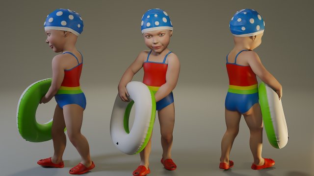 swwimmingpool child female acc0203008 3D Model .c4d .max .obj .3ds .fbx .stl .blend 