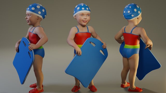 swwimmingpool child female acc0203010 3D 模型 .c4d .max .obj .3ds .fbx .stl .blend 