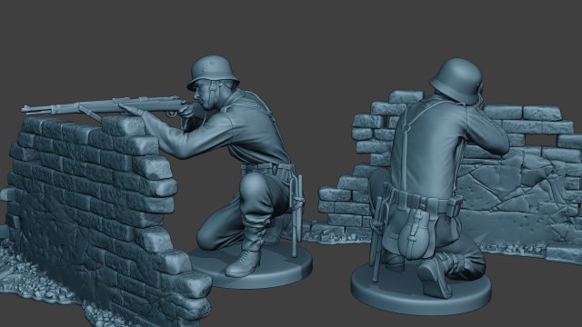 german soldier ww2 shoot cover g5 Modèles 3D en vedette .c4d .max .obj .3ds .fbx .stl .blend 