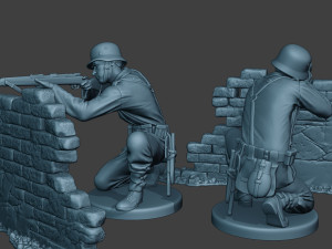 german soldier ww2 shoot cover g5 3Dプリントモデル