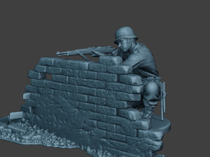 german soldier ww2 shoot cover g5 Modèles 3D en vedette