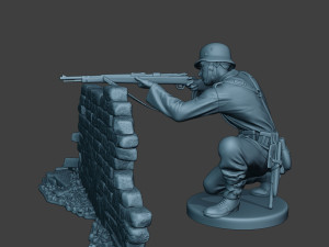 german soldier ww2 shoot cover g5 Modèles 3D en vedette