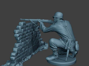 german soldier ww2 shoot cover g5 3D Print Model