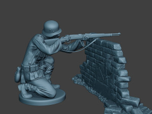german soldier ww2 shoot cover g5 Modèles 3D en vedette