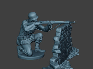 german soldier ww2 shoot cover g5 Modèles 3D en vedette