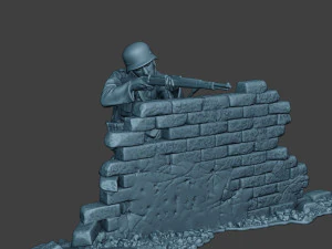 german soldier ww2 shoot cover g5 3D Print Model