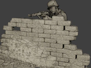german soldier ww2 shoot cover g5 3D Print Model