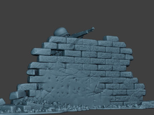 german soldier ww2 shoot cover g5 Modèles 3D en vedette