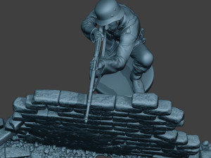 german soldier ww2 shoot cover g5 Modèles 3D en vedette